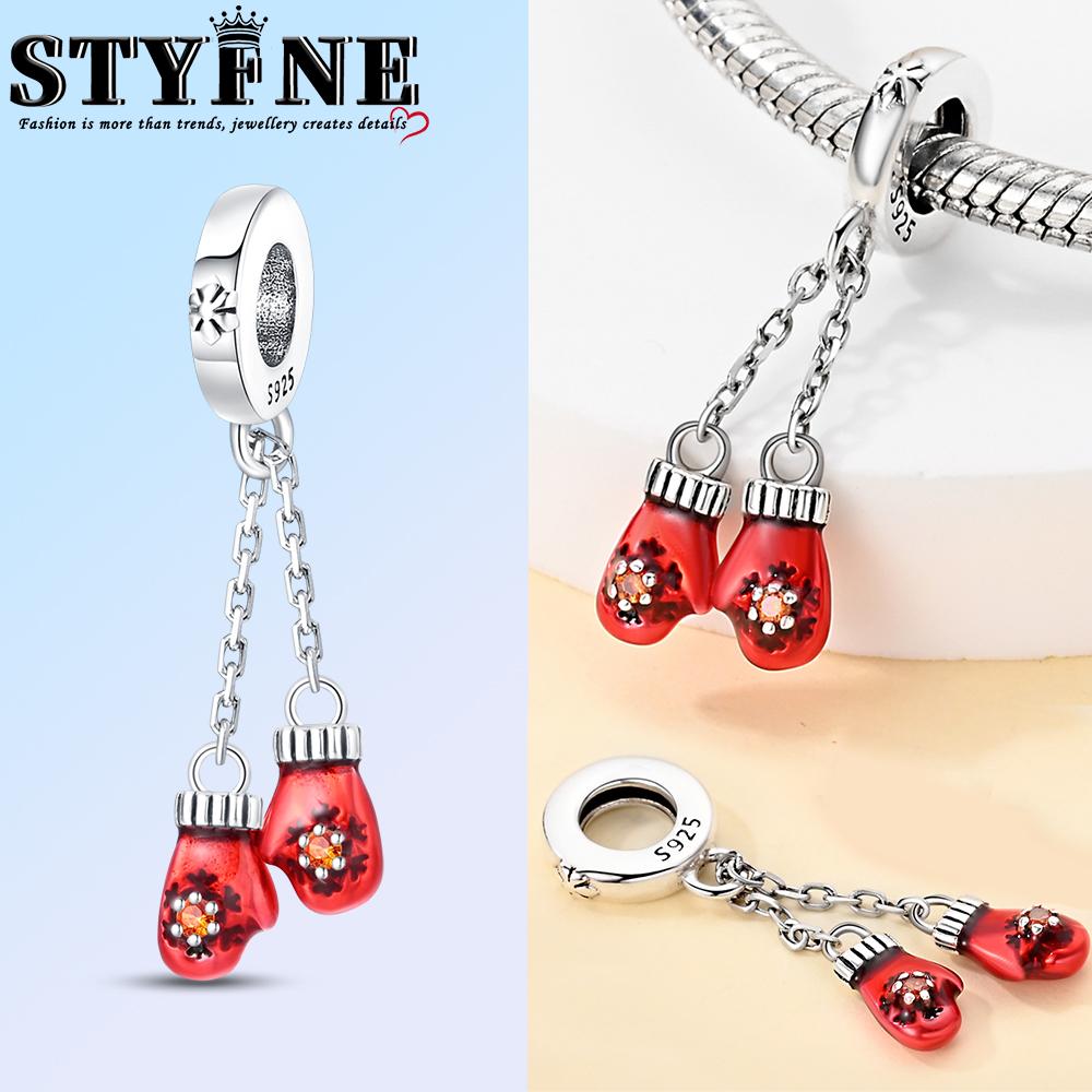 Christmas Charms Creative Santa Claus Christmas Tree Red Socks Boots Copper Beads Diy Bracelets Jewelry For Women