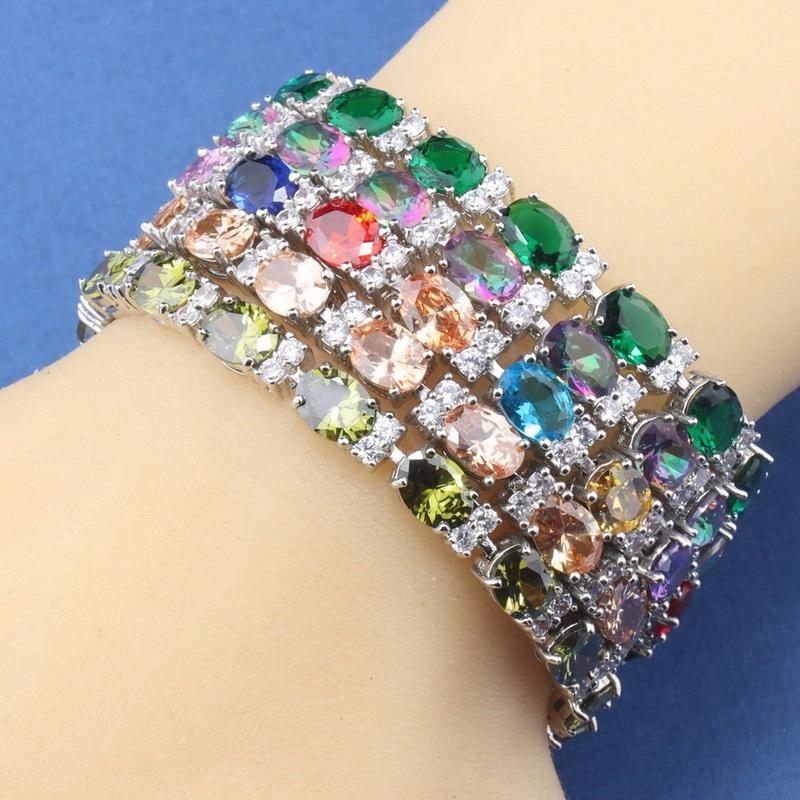 13-Colors   Luxury Bracelet Colorful Zircon Accessories Fine Jewelry For Woman Wedding-Party Gift
