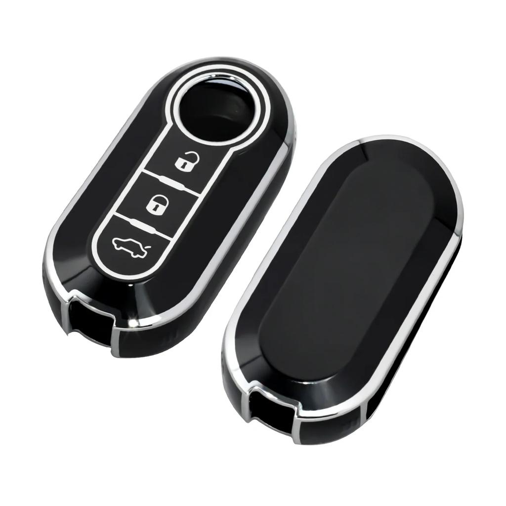 Fashion Car Key Case Cover For Fiat 500 Ducato Panda 500L Punto Lancia Musa For Citroen For Citroen Car Keyring Luxury Leather