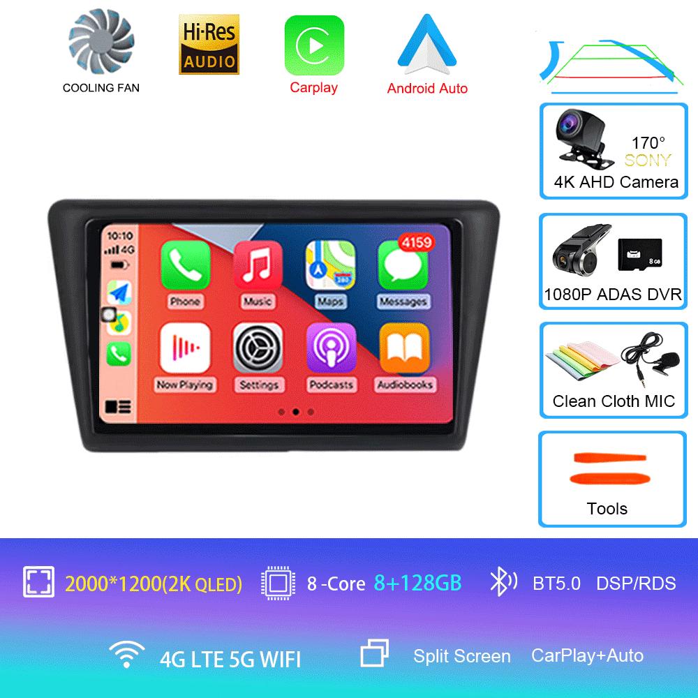 Android 14 Car Radio For Skoda Rapid 2013-2019 Multimedia Video Player Stereo GPS Navigation Wireless Carplay Android Auto WIFI