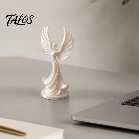 Small Angel Statue 3D Printed Dancing Figurine, Modern Winged Women Statue, Collectible Decorative Sculpture for Living Room, Bedroom, Bookshelf