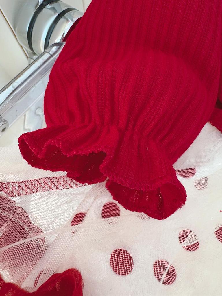 Baby Girl Spring & Autumn Polka Dot Tulip Mesh Dress