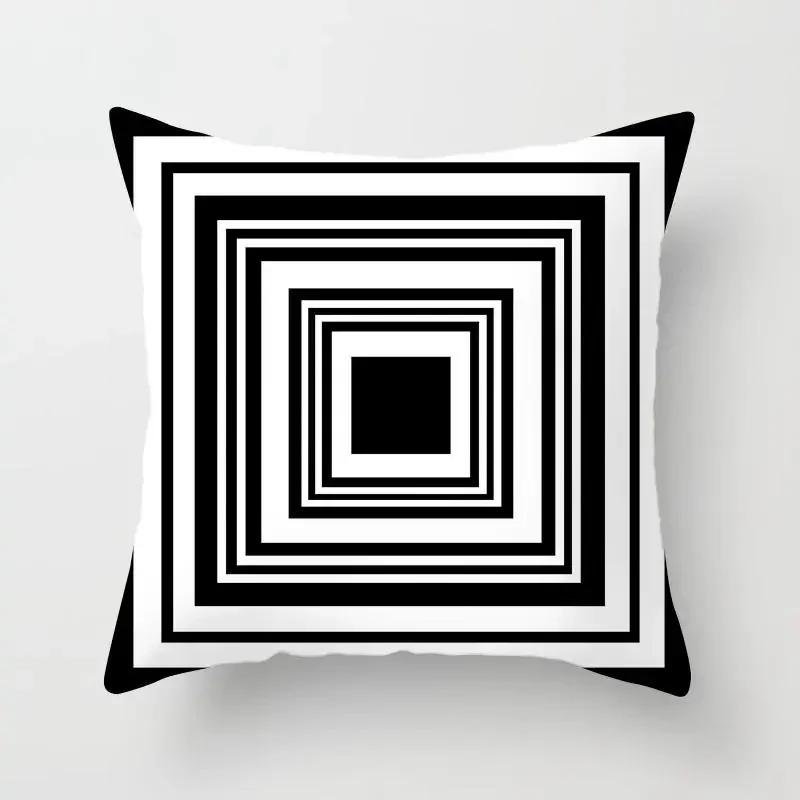 Black White Nordic Geometry Pillow Case Home Decor Decorative Polyester Cushion Cover for Bedroom Pillow Cover Hogar Funda Cojin
