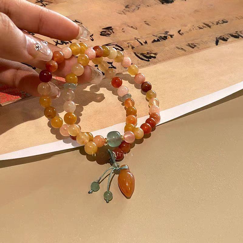 

Подарки ручной работы в китайском стиле, красочные браслеты из бисера для женщин, винтажные бусины из натурального камня, браслет-браслет, ювелирные изделия