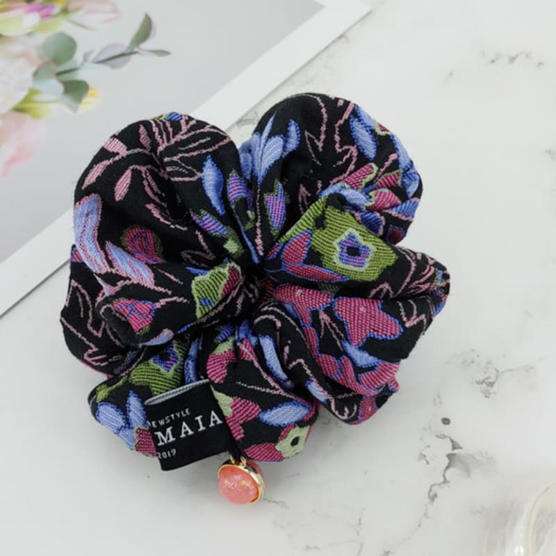 Maia Rose Jacquard Gopchang Shushu Hair Tie - Blue Purple
