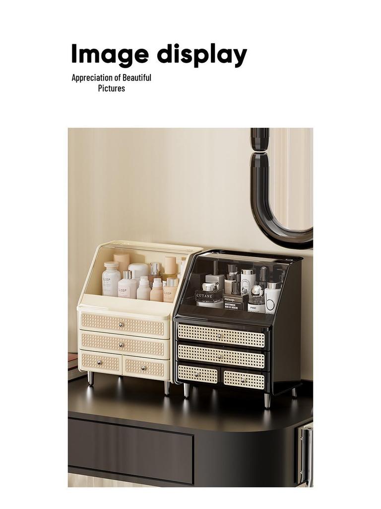 Deluxe Cosmetic Storage Box with Lid: Dustproof, Moisture-proof, Drawer-style Makeup Organizer for Lipsticks