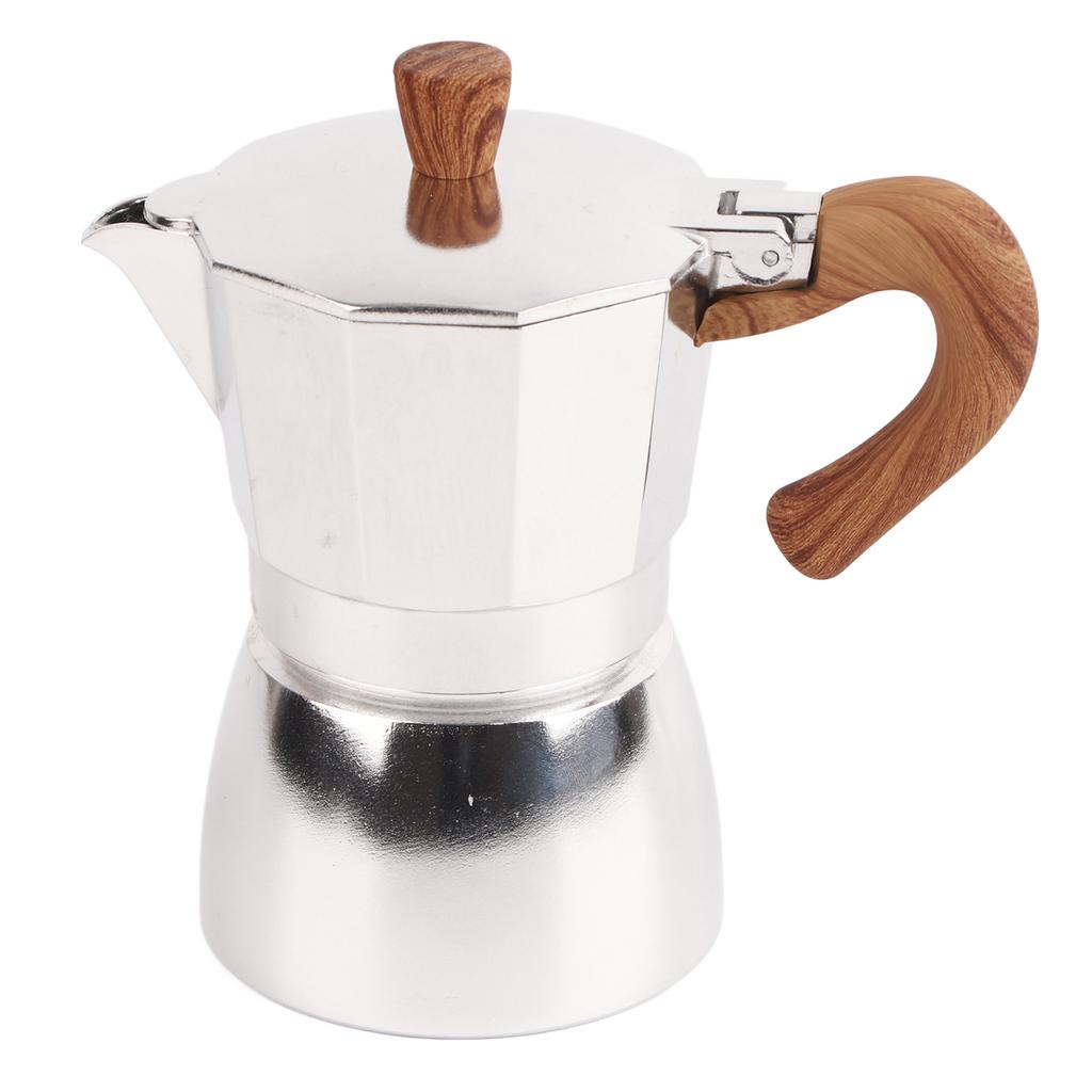 Aluminum Moka Pot Stovetop Coffee Maker Heat Resistant Kitchen Coffee Pot for Household3 Cup