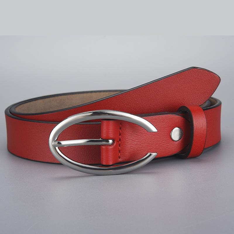 

Женский ремень из натуральной кожи, женский широкий повседневный ремень для студентов, женский ремень с пряжкой в форме буквы С 110cm красный