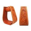 Horse Western Stirrups Saddle Tack Floral Handmade Tooled Leather Covered Pair