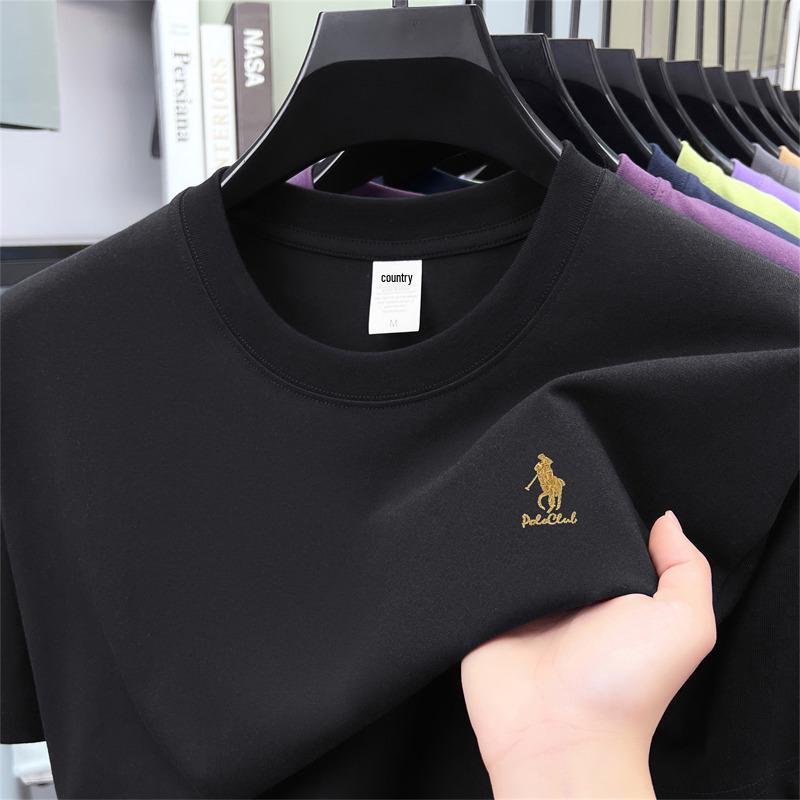 Men's Lightweight 100% Cotton Casual Round Neck T-shirt - Breathable and Fashionable for Summer