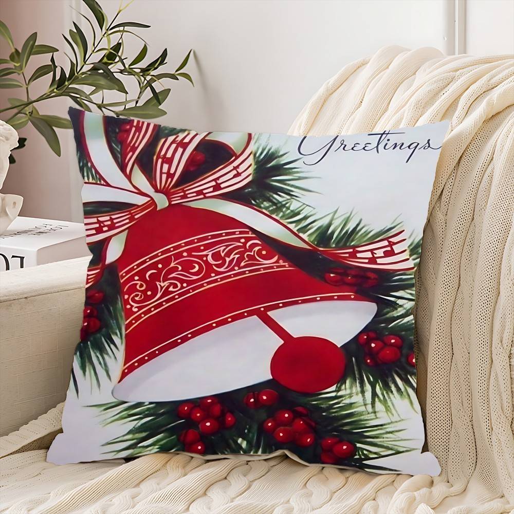 Weihnachtsglocke Kissenbezug Überwurf Kissenbezug Nordisch Vintage Stil Kissenbezüge Zuhause Wohnzimmer Sofa Couch Sitz Dekoration