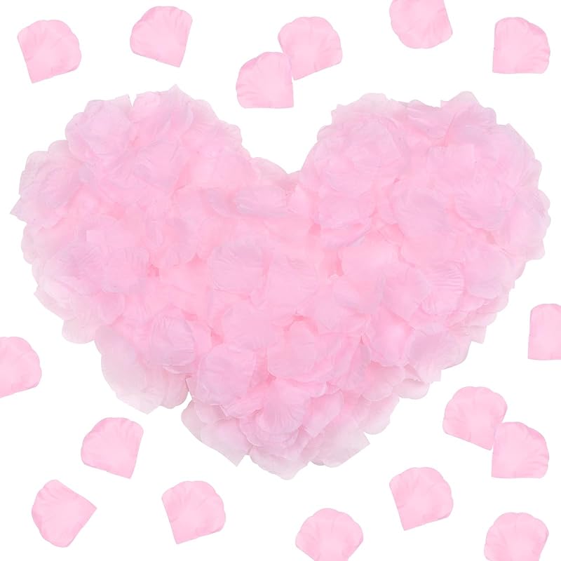 3000-Pack Silk Artificial Flower Rose Petals, 1.97x1.97 Inch Silk Rose Petals Wedding Faux Flowers for Wedding/Party/Aisle Runner/Bridal Shower/Table