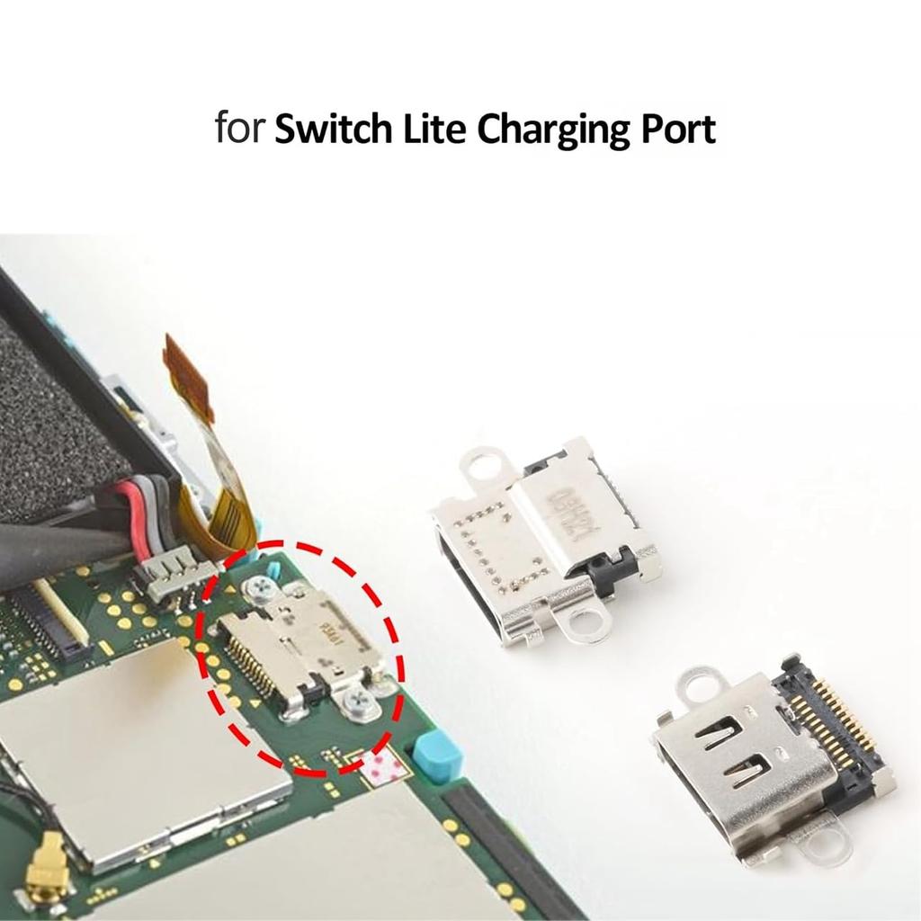2 Replacement Charging Ports for USB C Console Dock Connector Charging Port with Screws and Repair for Lite HDH 001 Type-C Lite, Tools,