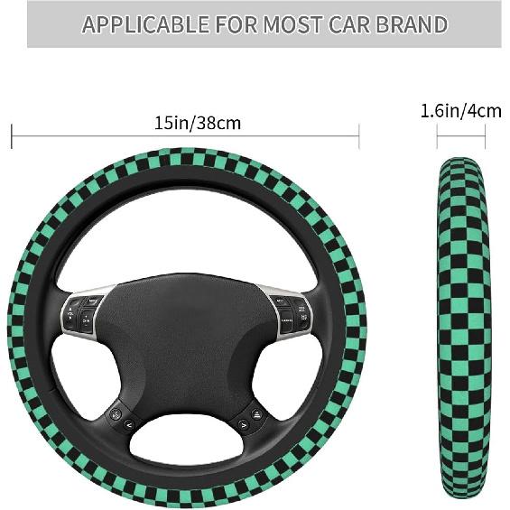 Universal Auto Steering Wheel Cover for Men Women, Neoprene Car Wheel Protector, Anti-Slip Car Steering Wheel Grip Wrap Protective Case Cover for