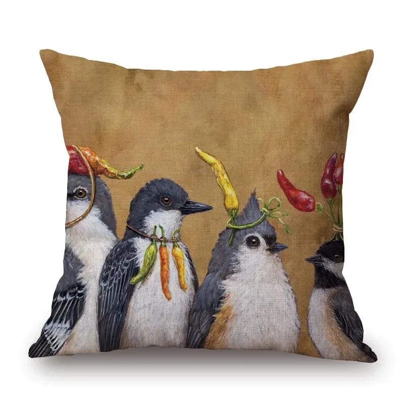 Squirrel Bird Owl Bear Fox Deer Animal Decorative Cushion Cover Sofa Throw Pillow Case