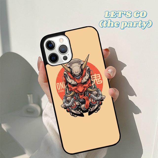 Autumu Japanese Oni Hannya Demon Mask Phone Case Cover for iPhone 17 Air 16 16e 15 12 11 13 14 Pro Max Plus Coque