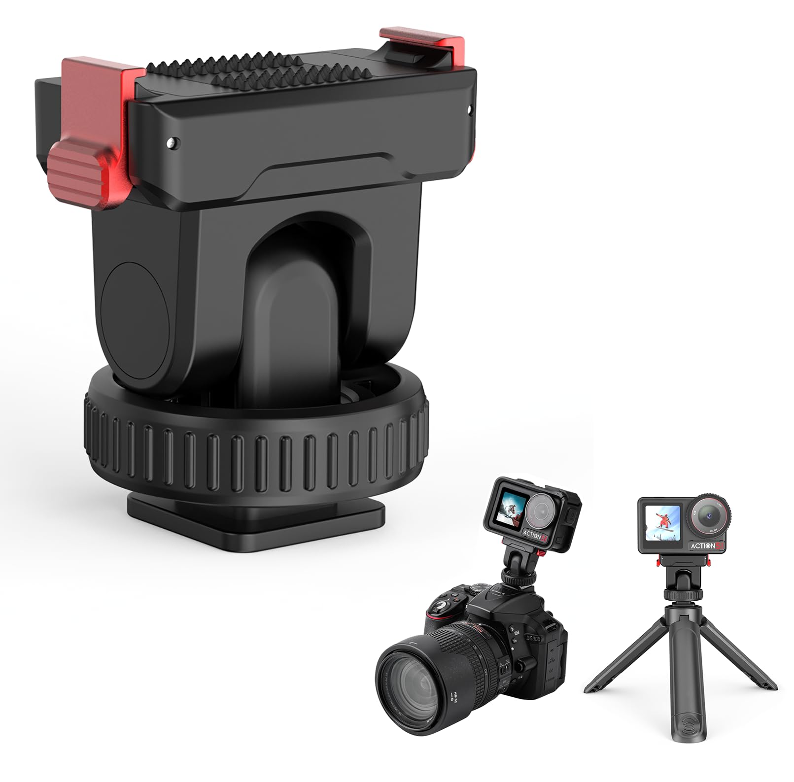 

SHEAWA for DJI Osmo Action 5 Pro Magnetic Mount Expansion Mount Adapter with Cold Shoe Screw Hole Angle Adjustment Magnetic Fixation Sturdy Can be