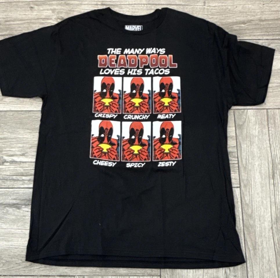 2016 The Many Ways Deadpool Loves Tacos Licensed Marvel T-Shirt Size XL 4XL