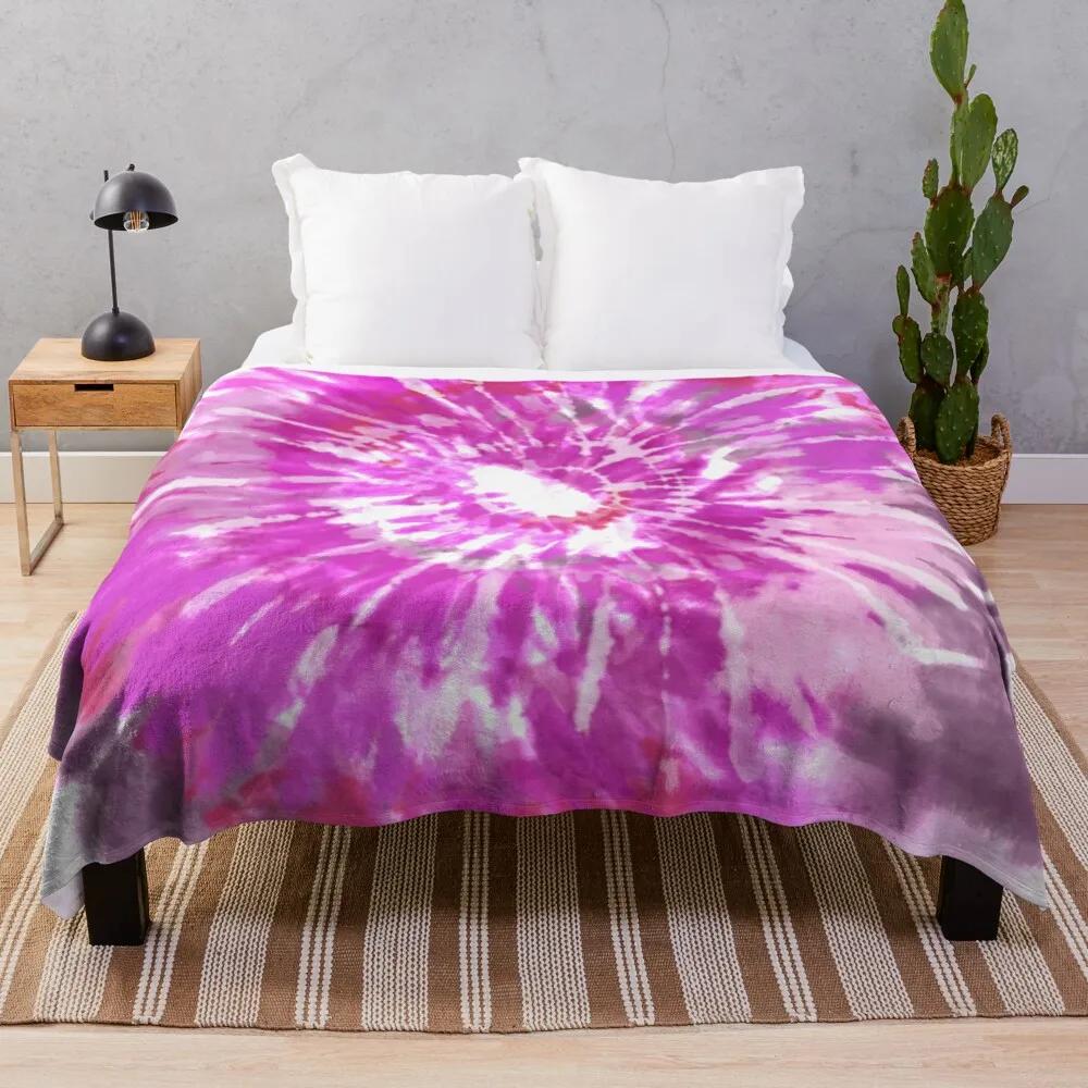 Tie Dye Colourful Flannel Throw Blanket Abstract Art Blanket Lightweight Super Soft for Bed Sofa Couch Decor for Kids Boys Girls