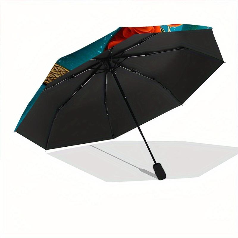 1pc Brave Merida Automatic Folding Umbrella - 3 Folding Design, Vivid Cartoon Pattern, Suitable for Outdoor Activities, A Gift for Fans In A