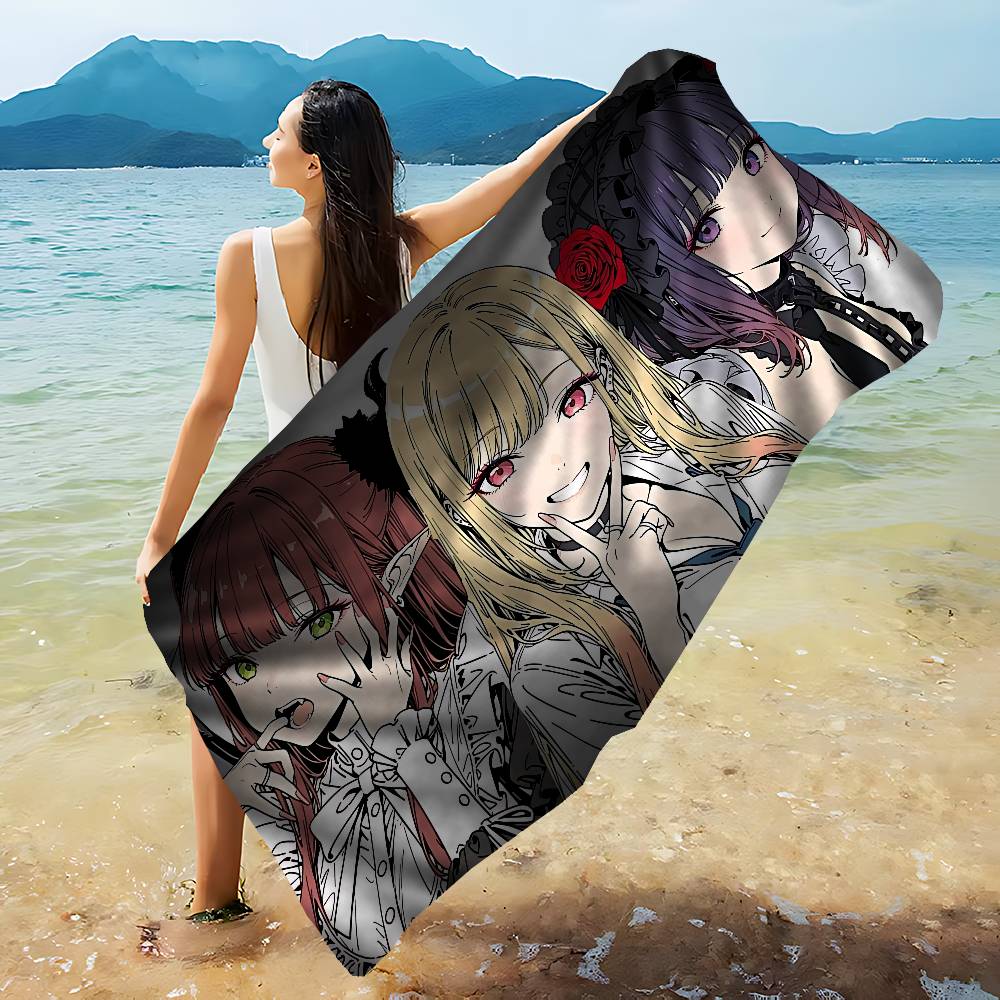My Dress Up Darling Anime Beach Towel Colorful Bath Towels for Microfiber Quick Dry Custom Sand Free Beach Yoga Spa Gym Pool