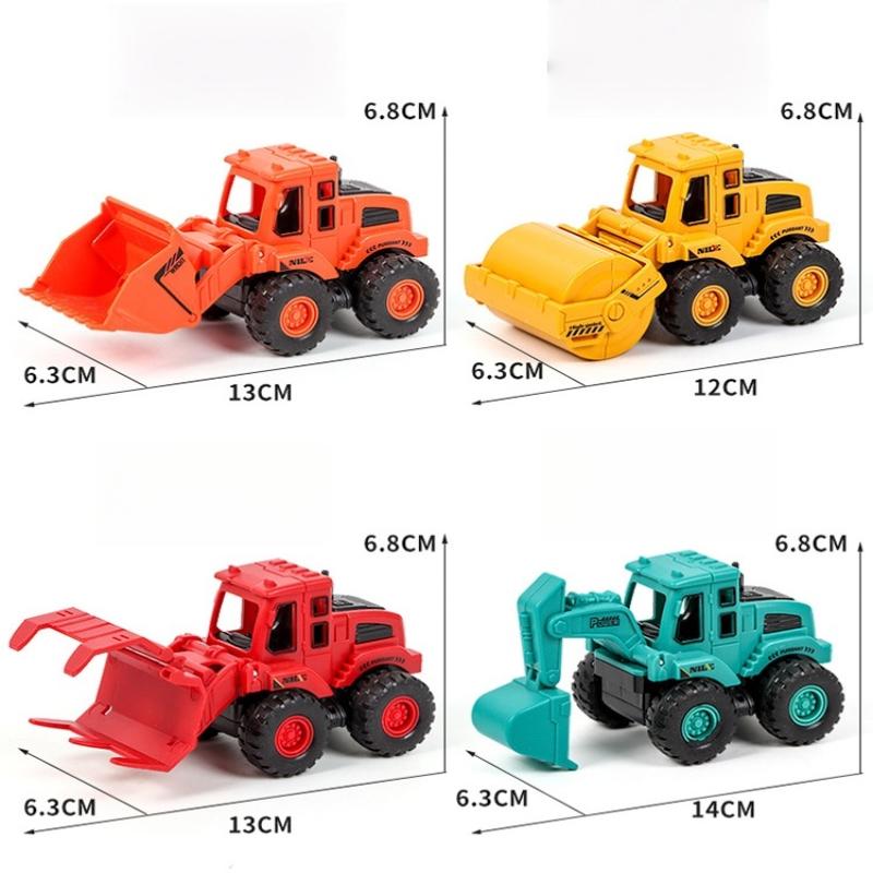 1Pcs Classic Vehicle Engineering Models Car Excavator Bulldozing Shovel Retro Toys Children's Toy Car