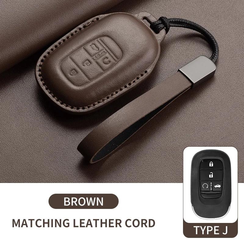 Leather Car Remote Key Case Cover Shell for Honda Civic 11th 2022 for Honda 2022 2023 2024 Civic for Accord CR-V HR-V Pilot