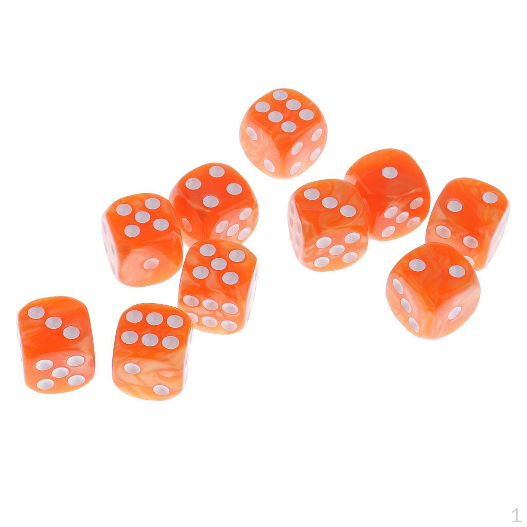10x 6 Sided Plastic D6 for Role Play Accessories Gift