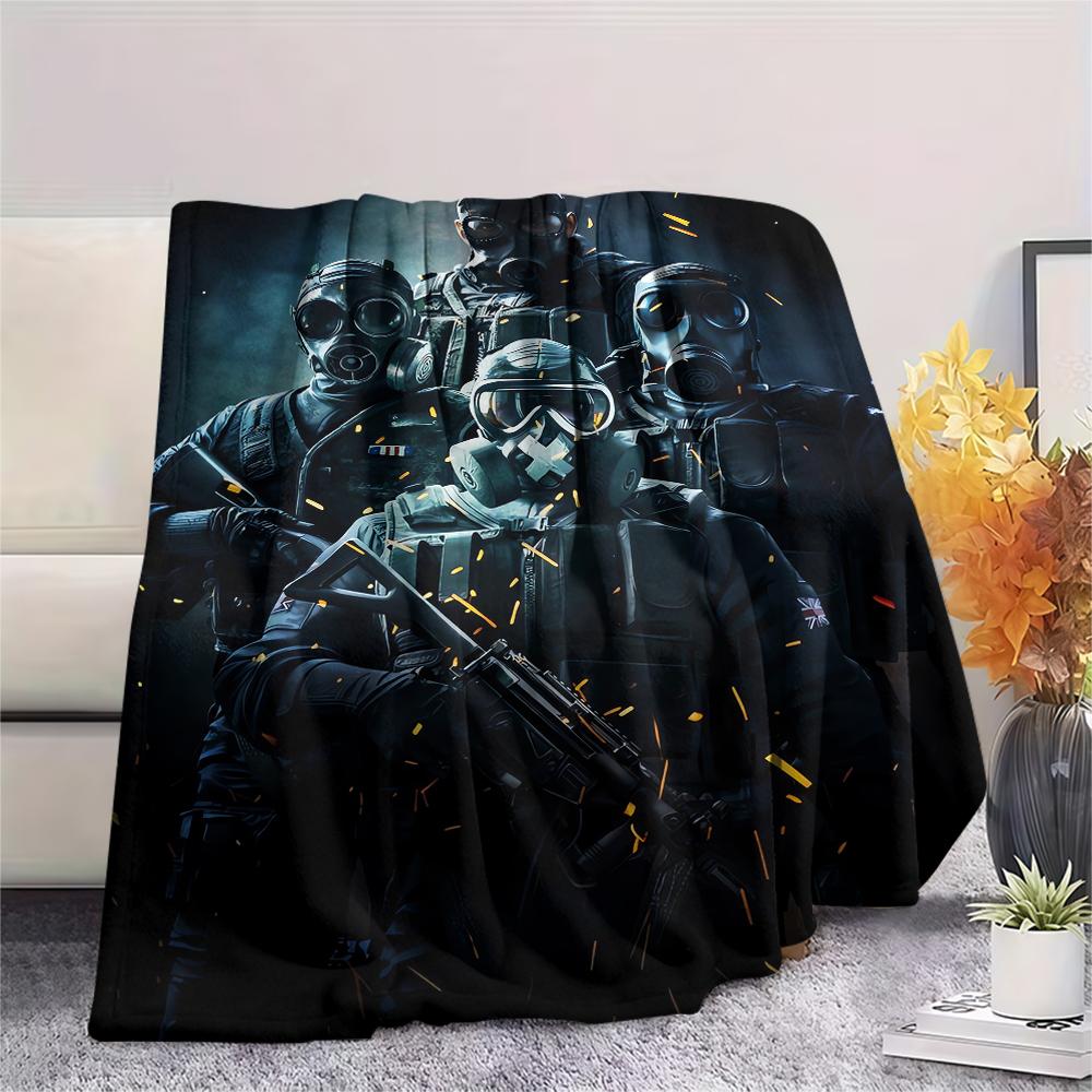 1PC Tom Clancy's Print Flannel Blanket, High quality Comfortable for All Seasons, Home Decor, Warmth and Comfort, Perfect for Christmas Gifts226