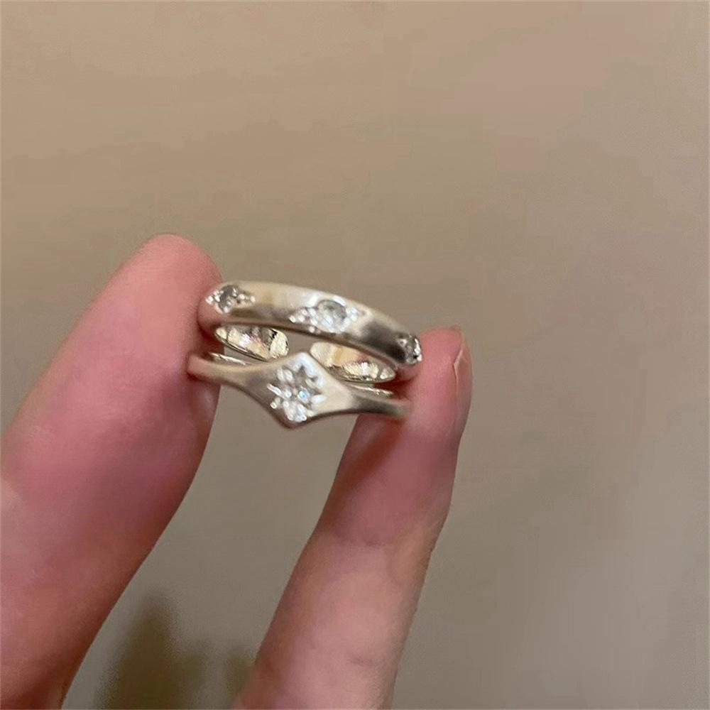 Ośmioramienny gładki pierścionek otwarty pierścionek lekki luksusowy design pierścionek na palec wskazujący spersonalizowany pierścionek