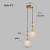 American Modern Retro Dining Room Bedroom Long Line Chandelier Water Ripple Glass Lampshade Lighting E27 Warm Decorative Lamp