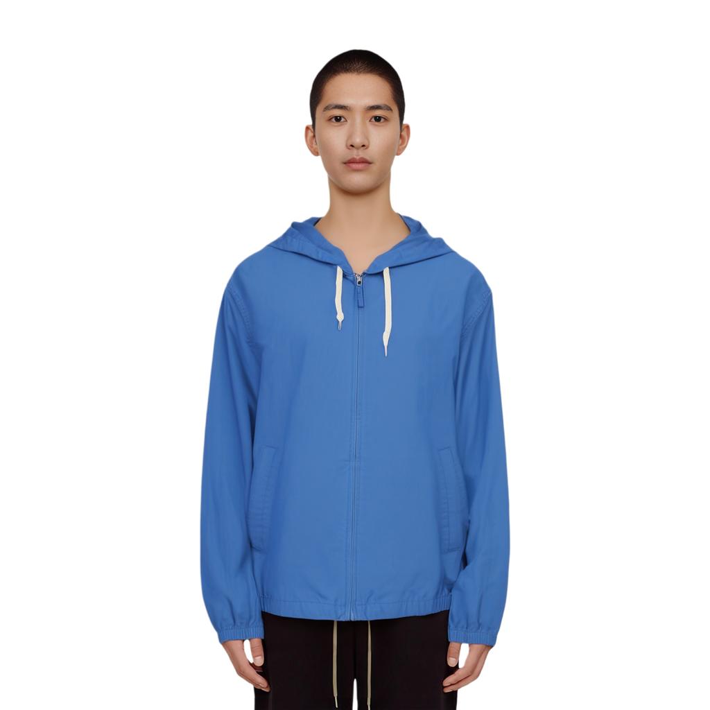 Uniqlo Solid Color Hooded Long Sleeve Jacket Unisex Jackets Light-Blue 456991-64