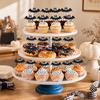 8 Pcs Halloween Bat Cupcake Toppers Black Bat Cake Picks for Halloween Baby Shower