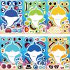 8 Cartoon Shark Make A Face Face Change Sticker DIY Hand Account Small Card Mobile Phone Case Decoration