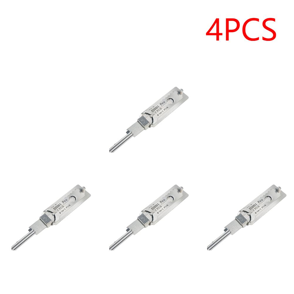 10-1 Stück SS001 Pro Edelstahl Schlüsseldecoder 2 in 1 Präzisionshaken- & Pick-Set Schlossdecoder O-Ring Aufnahmekit Wartungswerkzeuge