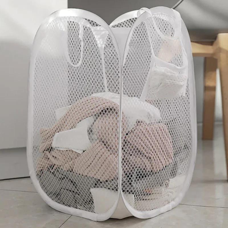 

Simplicity Laundry Bag Pop Up Mesh Washing Foldable Laundry Basket Bag Hamper Storage Dirty Clothes Hamper Cesta De Ropa Sucia S белый