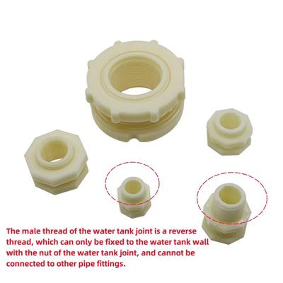 1Pcs 1/2" 3/4" 1" 1.2" 1.5" 2" Female Thread Tube Connector Fish Tank Aquarium Drain Internal Thread Pipe Fitting Plastic ABS