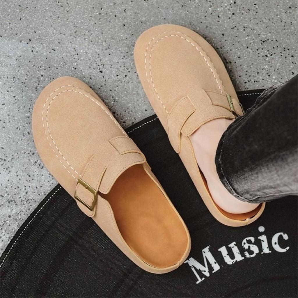 Summer Vacation Style Thick Soled Retro Closed Toe Slippers with Arch Support for Indoor and Outdoor Beach Leisure Walking, Suitable for Daily Wear