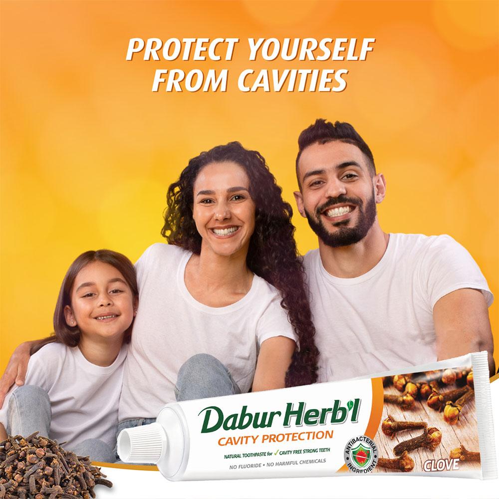 Dabur Herbal Clove Toothpaste - 60g + 20g