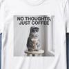 Thoughtful Cat Drinking Iced Coffee Shirt, Animal Shirt, Coffee Lover Cat Tee, Cat Lover Shirt, Iced Coffee Shirt, Coffee Tee, Cat Graphic T