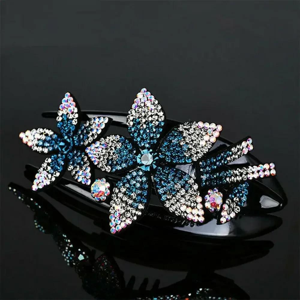 Women Large Hair Claw Rectangle Hair Clips Hairpin Flowers Hair Accessories