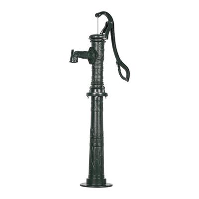 Pompe à bras manuelle bien faite, Hauteur de levage max. 20 pieds, Pompe à eau manuelle ancienne en fonte avec base rehaussée, Raccordement NPT 1-1/4 po, Installation facile,
