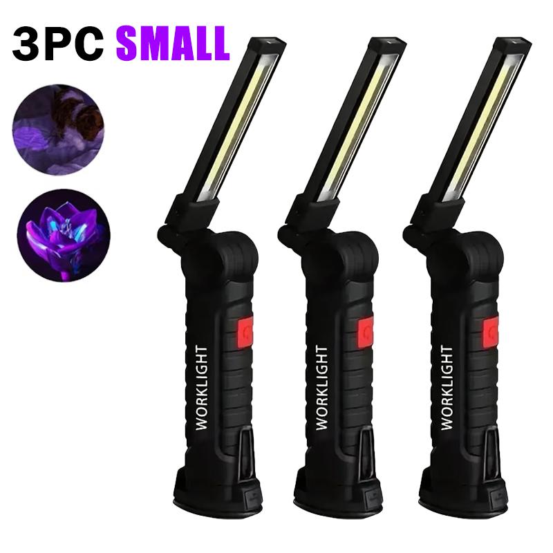 395nm LED UV Flashlight USB Rechargeable Foldable Lamp with Magnet Hook UV Light Ultraviolet for Pet Urine Detector Resin Curing