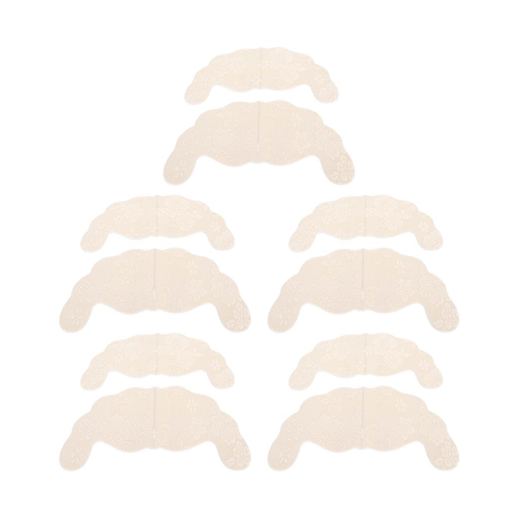5 Pairs Disposable Lace Chest Stickers U Shaped Lifting Lace Strapless Chest Sticker Khaki B Cup