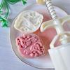 75G Pastry Mould Press with Detachable Flower Stamps and Spring Release Action for Manual Pastry Shaping, Dessert Preps, and Home Baking Use