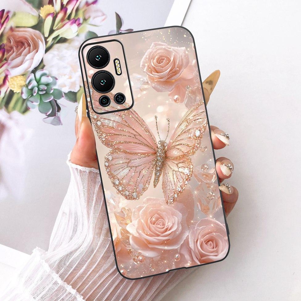 Phone Case For Infinix Hot 12 Cover Silicone Cute Cat Fashion Funny Painted Casing For Infinix X6817 X6817B
