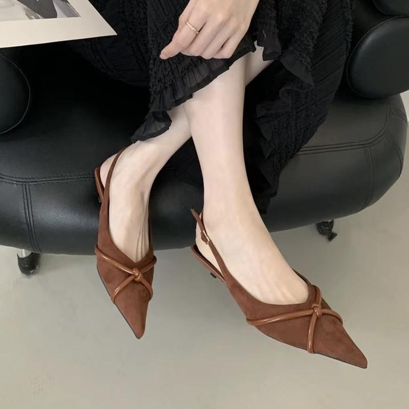 Fashion Bailamos 2025 New Brand Women Sandals Thin Med Heel Outdoor Dress Mules Fashion Shallow Slip On Ladies Slingback Shoes