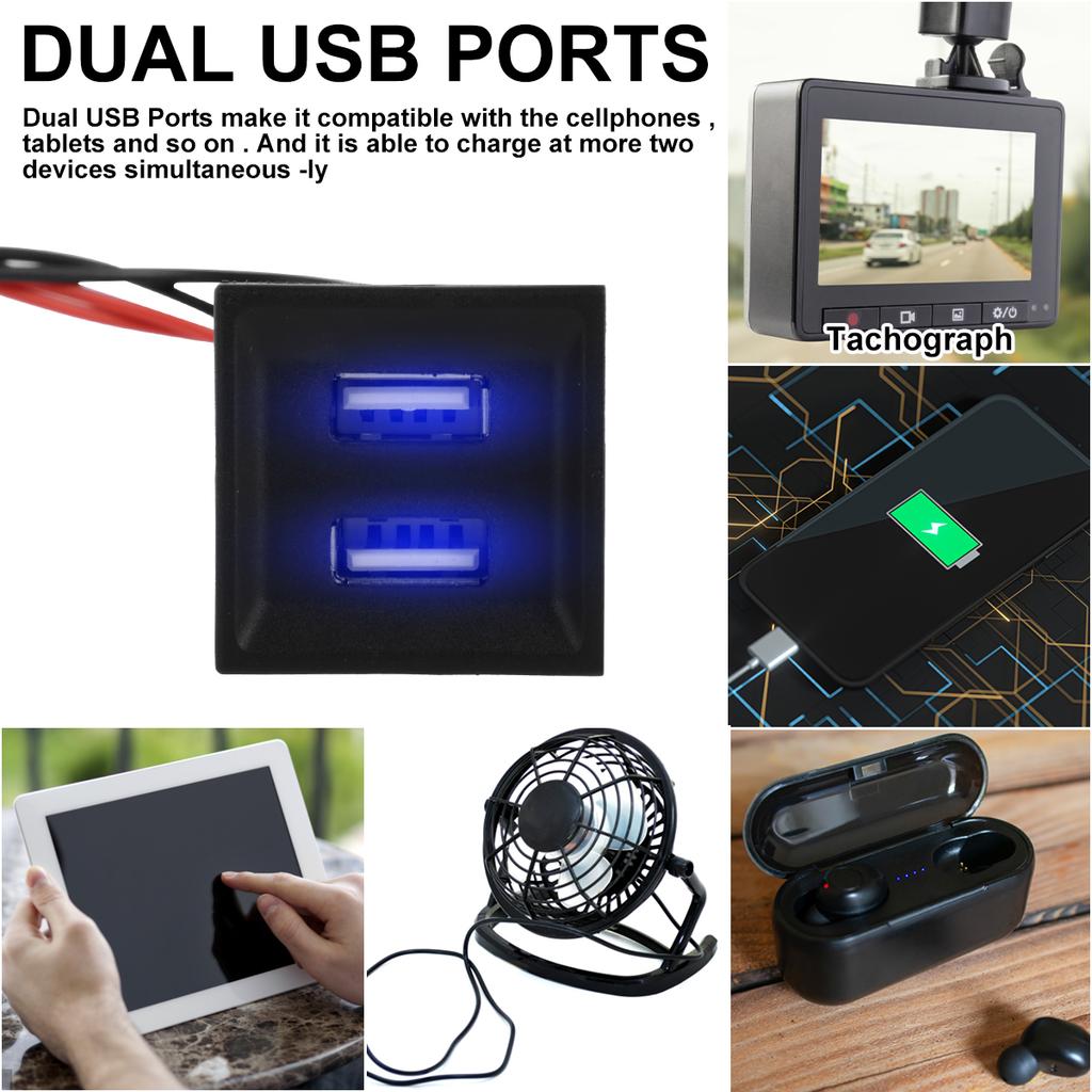 Dual USB mobile phone charger socket compatible with transport vehicle T5 2003-2009 professional car charger power socket