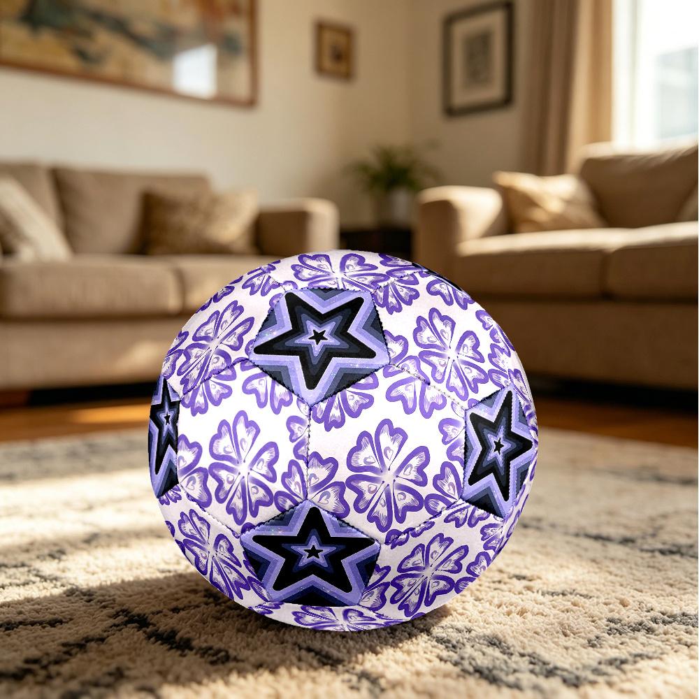 1PC Purple Floral Galactic Star Kaleidoscope Soccer Ball Size 5 Football Machine Sewn Indoor/Outdoor Universal Football A40