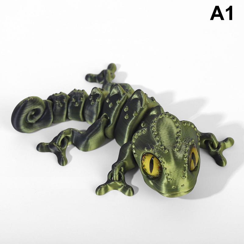 3D-utskrift Kameleonfigurer Multi-ledd Bevegelig Simulering Øyne Drage Ornament For Hjem Tilbehør Barn Gaveleker